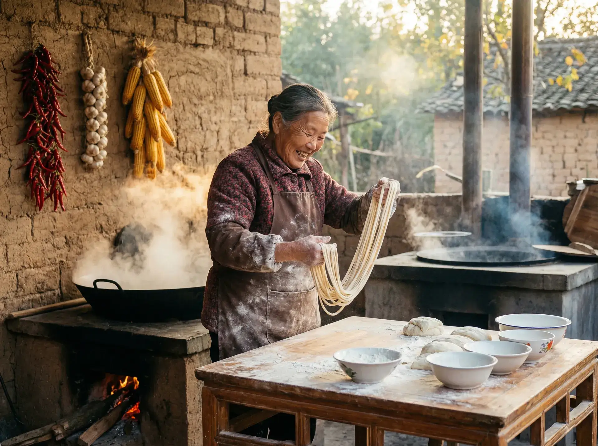 农家大嫂手擀面 - av女优排行 乡村美食